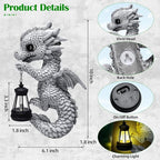 Tfro & Cile Dragon Garden Statue Solar Tree Hugger Light Outdoor Lawn Decor for Balcony Patio Yard Idea Gift for Women