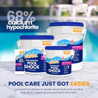 POOL SHARK 68% Calcium Hypochlorite Pool Shock - 12 Pack Chlorine Granules - 1 lb Bags - Swimming Pool Shock for Inground and Above Ground Pool Treatment