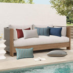 Sunbrella Decorative Outdoor Water Repellent Throw Pillows with Inserts, Set of 4, 20" x12" Pillows for Patio, Backyard, Bed, Couch, and Patio Furniture, Troupe Dock