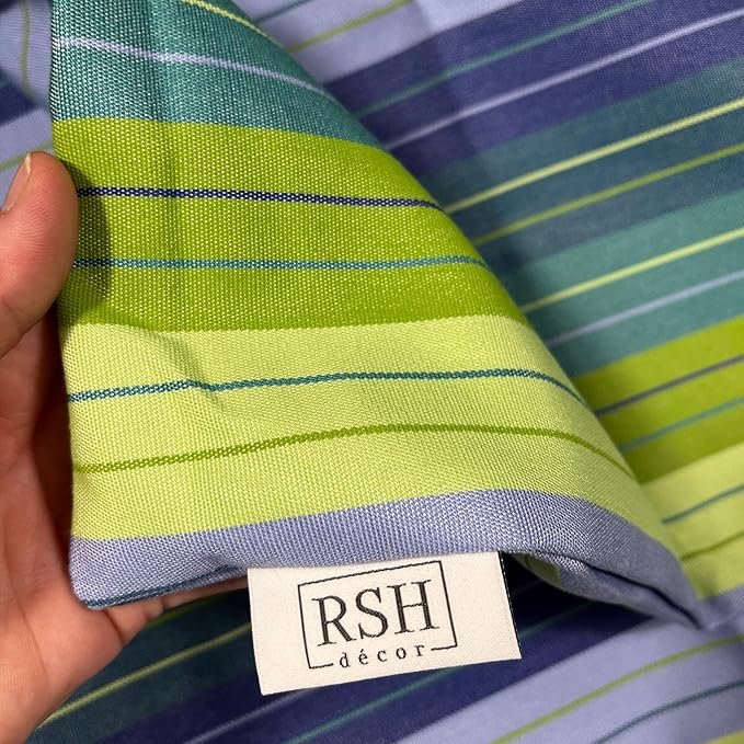 RSH DECOR: Sunbrella Lumbar Pillow Covers Set of 4 | 20" x 12" | Outdoor Lumbar Pillow Covers Crafted with Sunbrella Performance Fabric | Seville Seaside