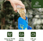 Kingsyard Metal Bird Feeders for Outdoors Hanging, 6-Ports Tube Bird Feeder, 14 inch, Durable & Weatherproof, Large Capacity for Attracting Wild Birds (Blue)