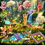 114 Pcs Miniature Fairy Garden Accessories Kit Resin Elves Animal Figurines Decor Micro Landscape Ornaments for DIY Micro Dollhouse