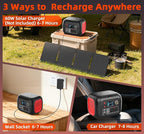 Portable Power Station 300W, 228Wh Solar Generator with 110V Pure Sine Wave AC Outlet, Backup Lithium Battery Generator for CPAP Outdoor RV Camping Emergency Home Use