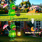 Solar Garden Lights Frog Statue with Solar Lantern Lights,15.62 in Tall Frog Garden Decor,Outdoor Forg Figurines Decorations for Patio Yard Lawn Ornaments Gifts for Birthday Housewarming Mother's Day