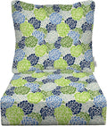 RSH DECOR: Deep Seating Cushion with Pillow Back | 24” x 27” Seat | All-Weather Spun Fabric | Water and Fade-Resistant | Outdoor Chair Cushion Set for Patio Furniture | Livi Courtyard Floral
