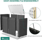 YITAHOME Outdoor Horizontal Storage Sheds w/o Shelf, Weatherproof Resin Tool Shed, Multi-Opening Door for Storage of Bike, Trash Cans, Garden Tools, 35 cu ft, Waterproof, Lockable, Dark Gray