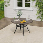 VICLLAX 5 Pieces Outdoor Dining Set, Patio Furniture Set of 4 Patio Swivel Dining Chairs and 41" Patio Round Table with Storage Shelf, Grey Chairs & Antique Grey Tabletop