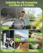 Cordless Pressure Washer Battery Powered; 990PSI Cordless Power Washer with 6-in-1 Nozzle, 23FT High-Elastic Hose, 21V Battery&Charger; Portable Handheld Pressure Washer Cleaner for Home, Car, Garden