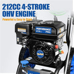 TOOLCY 3400 PSI & 2.8 GPM Gas Powered Pressure Washer with Onboard Soap Tank, Power Washer for Cleaning Cars Homes Patios Fences Driveways, Spray Gun, 5 Nozzles, 50FT Pressure Hose (Foldable Frame)