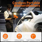 Cordless Pressure Washer,1200PSI Portable Power Washer with 4Ah Battery&Charger,6-in-1 Nozzle,5 Meter Hose,Handheld High-Pressure Car Washer for Cars/Yard/Home/Floor (Orange)