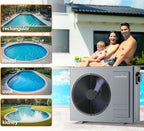 35,100BTU Swimming Pool Heat Pump, 10000 Gallon Electric Pool Heater Above and Inground Pool,WiFi App Control, Heating or Cooling Pool Heater 220V/60Hz