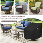 Okcool Outdoor Swivel Chair Cover 2 Pack,Outdoor Furniture Patio Chair Covers Waterproof Clearance,(30" W x 34" D x 38.5" H) Outdoor Lawn Patio Furniture Covers,Black