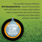 Melnor 65165AMZ XT Turbo Oscillating Sprinkler, 4,500 sq. ft., Quick Connect Bundle, 2-Way Adjustable, Black, Yellow