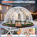 Garden Dome Tent, 15 x 9.5 ft Outdoor Clear Bubble Tent for 2-4 Person, All-Weather Geodesic Dome Greenhouse with Window & Door, PVC Transparent Tent for Patio, Camping, Party (15FT - Green)