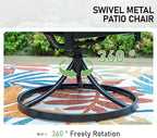 Sophia & William Outdoor Swivel Metal Chairs Set of 4, Patio Dining Chairs with Cushions, Strong Capacity Furniture Set for Garden Backyard Support 300lbs
