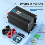 GIANDEL 4000W Pure Sine Wave Power Inverter 12V to 120V AC,7000W Surge,Compatible with All 12V Batteries,Bluetooth Control,30FT Wired Remote,FCC Approved for RV Campers Off-Grid Solar Systems