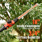 Pole Saw 8-Inch Cordless Pole Saws for Tree Trimming and 18-Inch Pole Hedge Trimmer 2-in-1, 15-Feet MAX Reach, 16ft/s Speed, Auto Oiling Pole Chainsaw with 20V 2.0Ah Battery & Charger