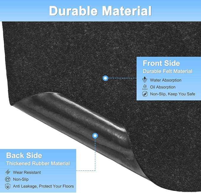 Outdoor Storage Shed Mat, 18 x 2.6 FT Garage Floor Mats with Reusable, Washable, Non Slip, Durable for Protects Garage Floors/Driveways/Entrance Doors/Deck [Gray]