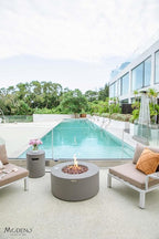 AMS Fireplace | Modeno | Tramore | Firepit Table | Cover and Lava Rocks Included | (Fuel: Liquid Propane - Light Gray)