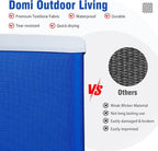 Domi Outdoor Lounge Chair, Aluminum Patio Chaise Lounge with 5 Position Adjustable Backrest and Wheels, All Weather Reclining Chair with Armrest and Side Table for Patio, Yard,Balcony,Poolside (Blue)