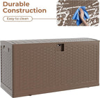 73 Gallon Outdoor Storage Box, Lockable Resin Deck Box Indoor and Outdoor Use, Waterproof Patio Deck Storage Box For Package Delivery, Furniture Cushions, Garden Tools, Pool Accessories
