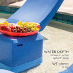 Aqua Outdoors - Small Side Table - for Inside Pool, Sun Shelf & Patio Surfaces - Designed for Shallow Shelves Up to 10” - Compatible with All Pool Types - Poolside & Sun Deck Tanning - Coral Reef