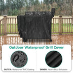 SunPatio Outdoor Waterproof Pellet Grill Cover Compatible with Traeger 34 Series Wood Pellet Grill and Smoker, Texas and More Full Length BBQ Barbecue Cover, All Weather Protection, Black