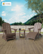 Ciokea Adirondack Outdoor Side Table, 2-Tier Sturdy Patio End Table Weather Resistant, Morden Side Table for Patio, Pool, Porch, Brown