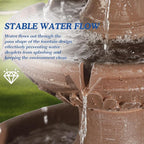 Italian Outdoor Water Fountains Garden Decor - 48.4''H Fountains and Waterfalls Outside, Large Cascading Indoor Floor-Standing Resin Bubbler Fountain Features W/Pump for Patio, Yard (Brown)