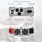 Wagan EL3810 Pure Line 3000 watt Power Inverter 6000 Watt Peak Surge Power DC 12V to 110V AC Car Inverter ETL Certified