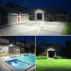 Onforu 80W 9000LM Flood Lights Outdoor, Brightness Security LED Flood Lights with 3 Adjustable Heads, Switch Controlled, IP66 Waterproof 6500K Outside Exterior Flood Light for Yard Garage Eave Patio