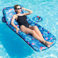 FindUWill Inflatable Pool Float Lounger - Fabric Pool Float with Cup Holder, Backrest, Swimming Water Floaties Pool Raft for Adults