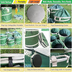 46-Gallon Collapsible Trash Can (22x28 in) Hard-Shell Bottom Yard Garden Bag for Yard Waste,Debris Container,Pop-Up Recycling Bin,Camping Waste Bag,Laundry Hamper,Lawn Grass,Leaf Bag,Sods,Weeds Barrel