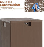 28 gal Brown Resin Deck Box, Outdoor Storage Box Waterproof Lockable, Patio Square Deck Box For Package Delivery, Outside Storage Box Container for Furniture Cushions, Garden Tools, Pool Accessories