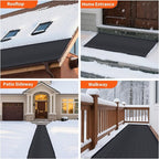 Snow Melting Mats for Roof Valley Walkways, Anti-Slip 120V Outdoor Heated Ice Removal, Roof Deicing System Black 19 in x 11.5 ft