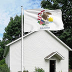 FLAGWIN Illinois Flag 3x5 FT - 3 Ply Double Sided Polyester Flags with Brass Grommets - Vivid Color and Fade Proof State of Illinois Flag 3x5 Outdoor