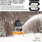 99-9313 Snow Blower Paddles with 55-8760 Scraper 95-6151 Belt Replaces Toro 125-1128, 55-9250, 55-9251, 88-0771 for Toro 3650 38516 CCR3650 CCR2000 CCR2400 CCR2450 CCR3000 CCR3650 Snowthrowers