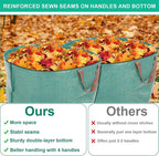 2 PCS 106 Gallon Reusable Lawn and Leaf Bags with 4 Handles, Lawn Pool Garden Heavy Duty Yard Waste Bags for Leaves, Trash, Yard Waste (Green)
