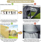COBIZI 10x30 Pop up Canopy Tent 10x30 Canopy No Sidewall Waterproof Heavy Duty Commercial for Parties Outdoor Garden Gazebo Tent, Carry Bag with Wheel(10x30ft No Sidewalls, Khaki)