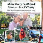 Beako™ Smart Bird Feeder with 4K Camera Solar Powered for Outdoors - Ultra HD Live Stream, Enhanced AI Identification 10,000+ Bird Species, Real-Time Motion Detection, Easy Setup & Refilling