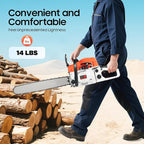 20 Inch Gas Chainsaw 52CC 2KW Petrol Chainsaws 2-Stroke Engine Chainsaw Chain Saw Set for Cutting Wood Outdoor Home Farm (Red)