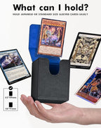 ZLCA Card Deck Box for MTG Yugioh TCG, Storage Case with Dividers Holds 100+ Sleeved Cards, Premium Case Compatible with CCG Trading Cards (Navy, Puzzle)