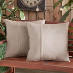 Greendale Home Fashions Sunbrella 20" Square Outdoor Throw Pillow with Removable Cover (Set of 2), Cast Ash 2 Count