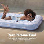 SLOOSH Inflatable Tanning Pool Lounger Float, 70" x 46" Pool Floats Adult with Pillow, 4 in 1 Suntan Tub Raft Floatie,Sunbathing Bed Lounge for Water Blow Up Ball Pit Party Gifts