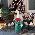 Christmas Goose Outfit Clothes for 23" High Cement or Plastic Goose Elf Red Green Costume Porch Garden Costume for Yard Outdoor Patio Xmas Holiday Decor