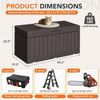78 Gallon Deck Box Outdoor Indoor Waterproof Storage Box for Patio Furniture, Pool Accessories, Garden Tools, and Cushion Storage, Brown