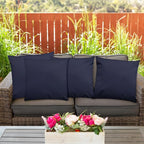 Covers & All Premium Square Throw Pillow Inserts with Covers Set of 4, 12 x 12 Inches Navy Blue, Decorative Cushions for Couch Sofa Home Decor Office Travel UV Resistant Waterproof Soft Cushions
