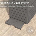 31 Gallon Kitchen Waste Bin with Lid and Drip Tray for Easy Cleaning-Perfect，Resin Outdoor Trash Can for 33-40 Gal Trash Bag, Outdoor Trash Can for Patio,Black Kitchens, and Outdoor Entertaining