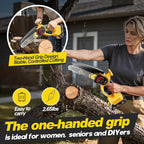 Mini Chainsaw 6 Inch Cordless, Brushless Small Chainsaw Battery Powered with 2 Batteries, Handheld Chain saw for Tree Trimming, Wood Cutting, Home Garden DIY, Best Gifts for Dad, Women