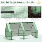 Outsunny 6' x 3' x 3' Mini Greenhouse with Zippered Doors & Roll-up Windows, Portable Plant Hot House with Durable PE Cover, Water Resistant, UV Protected for Outdoor Flowers, Vegetables, Green